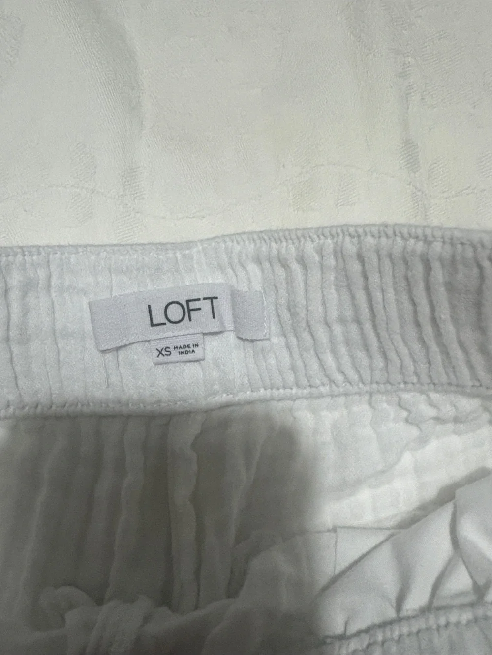 LOFT WHITE DRAWSTRING SHORTS